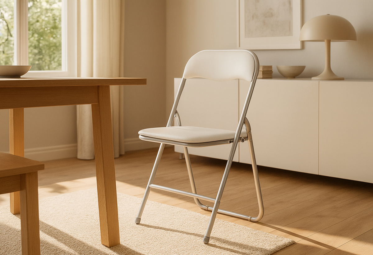 Απεικονίζεται μια τραπεζαρία με καρέκλες Mango.